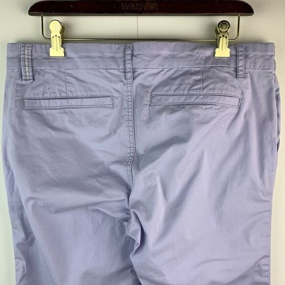 Tory Burch Purple Cotton Embroidered Hem Detail Straight Fit Pants Size 30 - Picture 4 of 8
